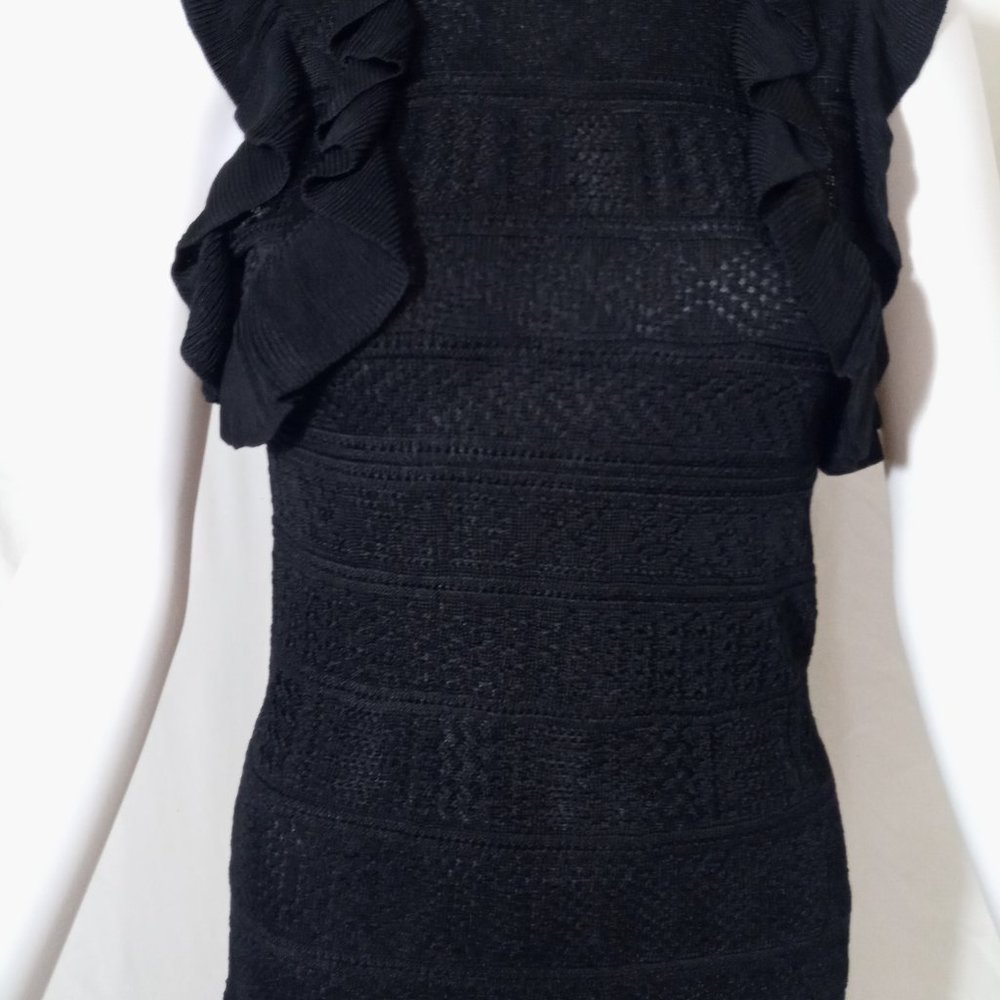 NWT Ronny Kobo S/L Pointelle Sweater Top